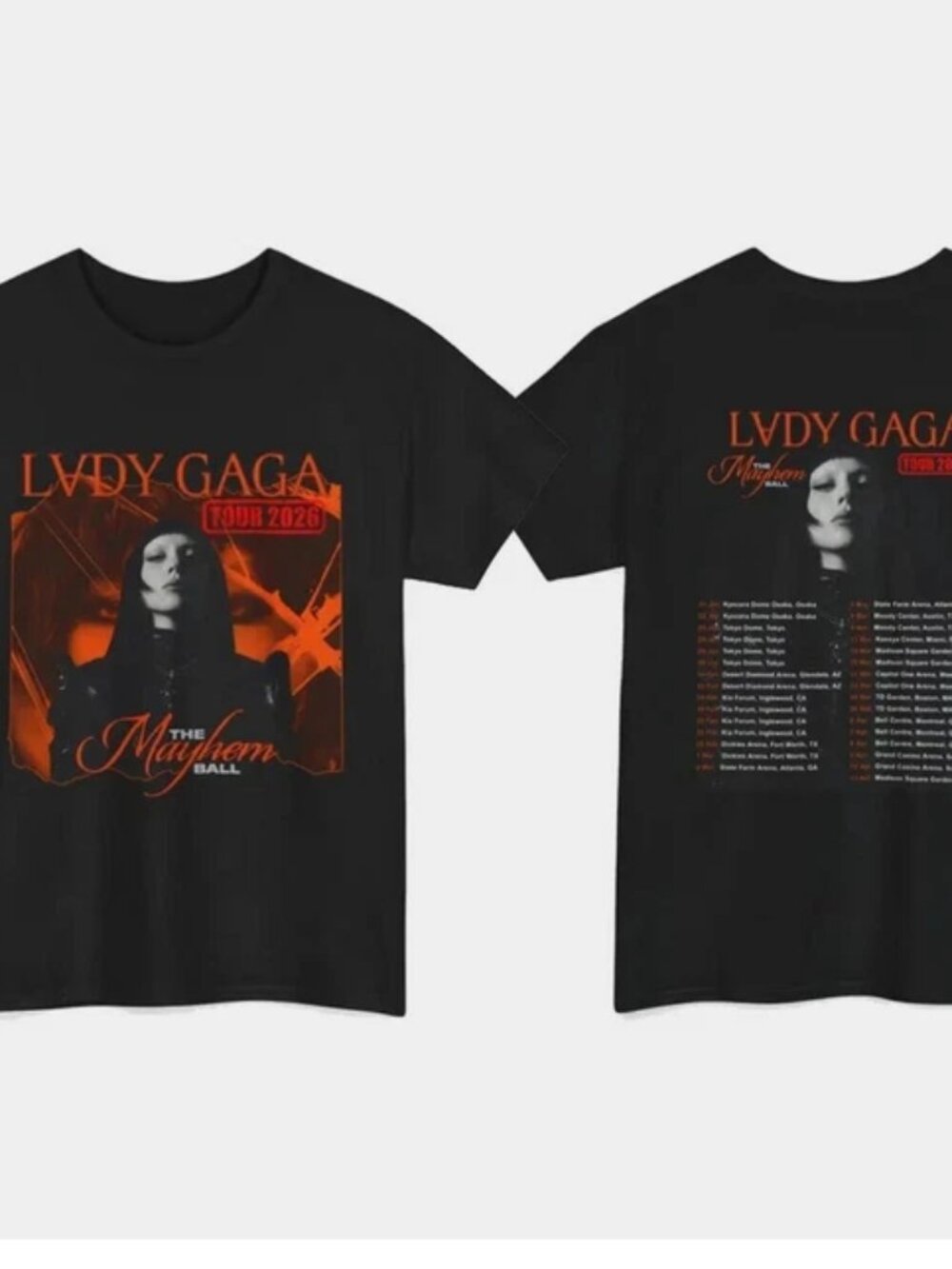 Lady Gaga The Mayhem Ball Tour 2026 T-Shirt 2 side shirt  257